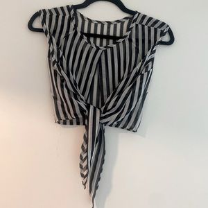 Sheer Striped Versatile Top